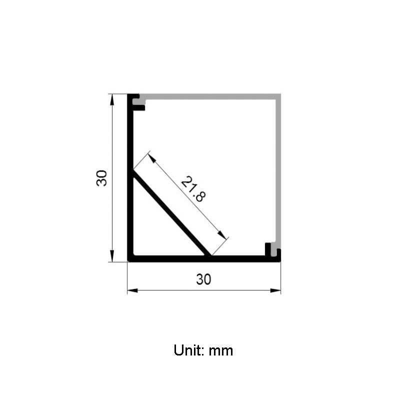 Corner Square Shape LED Aluminum Channel For 20mm Triple Row LED Strip Lights Corner Square Shape LED Aluminum Channel For 20mm Triple Row LED Strip Lights